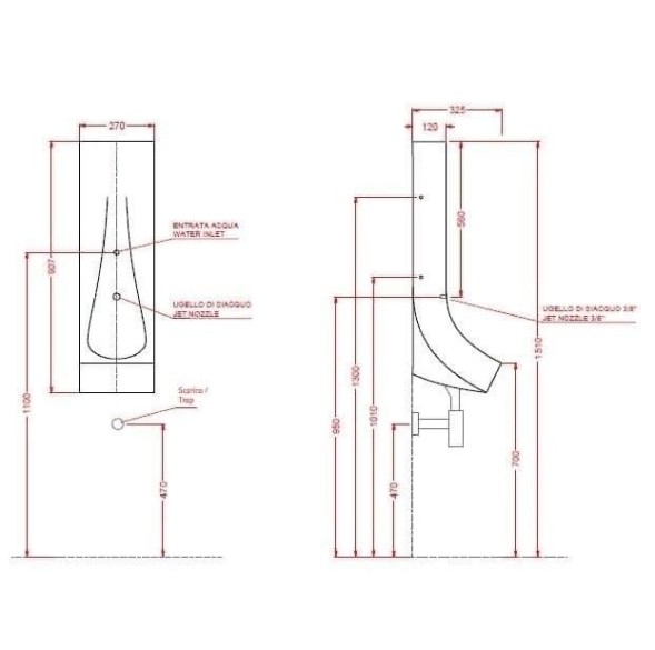 Писсуар Artceram Sotto Sopra цвет белый OSO003 01 00