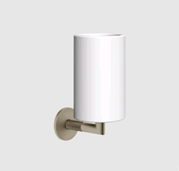 Gessi Стакан, Anello, шгв 75*107*171, цвет стакана белый, цвет держателя брашированный никель 63707#149