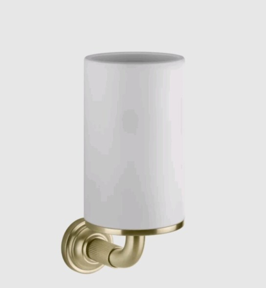Gessi Стакан, VENTI20, шгв 75*115*182, цвет белый#брашированная бронза PVD  65407#726