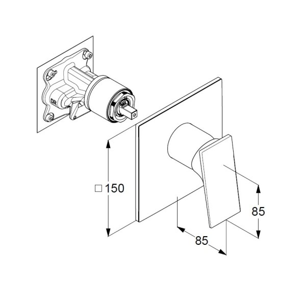 Смеситель KLUDI DECUS 54755N275 для душа встраиваемый внешняя часть
