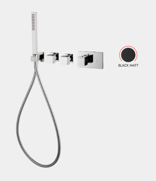 Смеситель для душа, Fima Carlo Frattini, Fimatherm, на 2 потребителя, цвет-черный матовый F3968X2NS