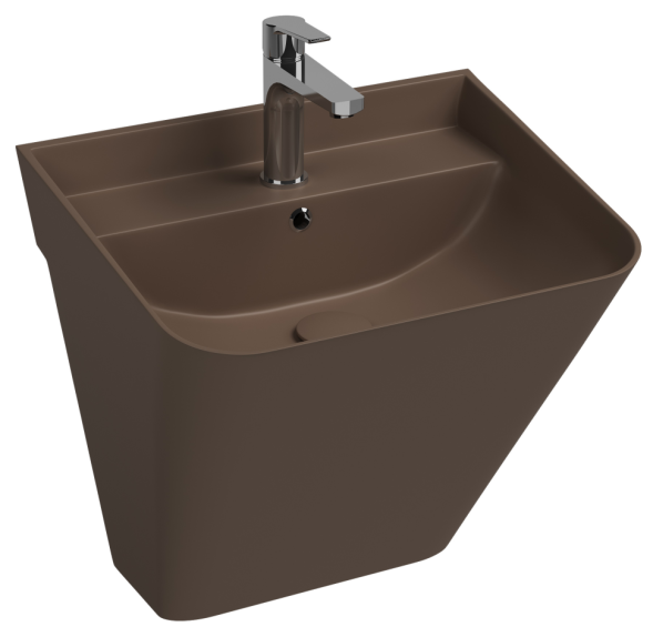 Раковина ISVEA Sott'Aqua подвесная ШГВ 500*420*515 отверстия для смесителя 1 цвет коричневый матовый 10SQ37002-2H