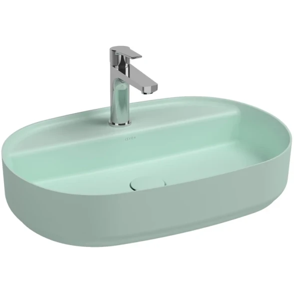 Раковина накладная ISVEA Infinity 60 овальная 60см цвет мятно-зеленый матовый 10NF65060-2T