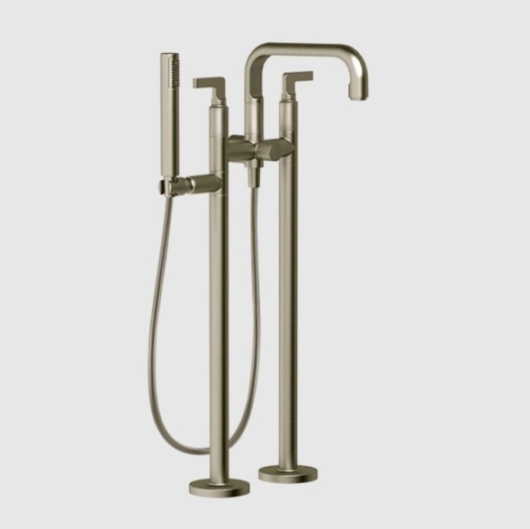 Gessi Смеситель для ванны и душа, Inciso, напольный, цвет Никель матовый 58029#149