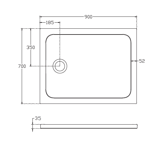 Душевой поддон 900х700 ISVEA прямоугольный цвет серый камень матовый 10DT97364-42V
