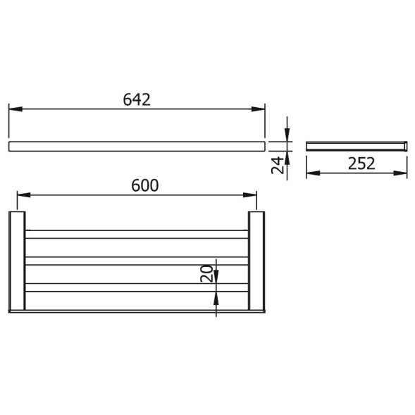 Полка LANGBERGER LEDRO 11303A подвесная цвет хром