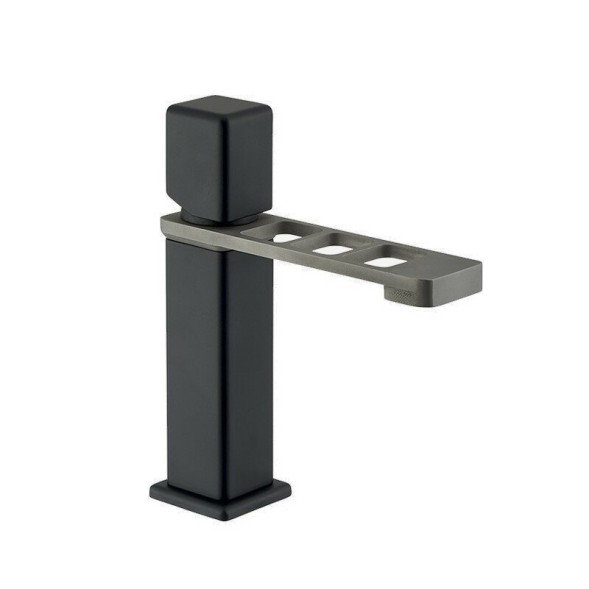 Смеситель для раковины Webert ONE-X OX830102441. черный/сталь