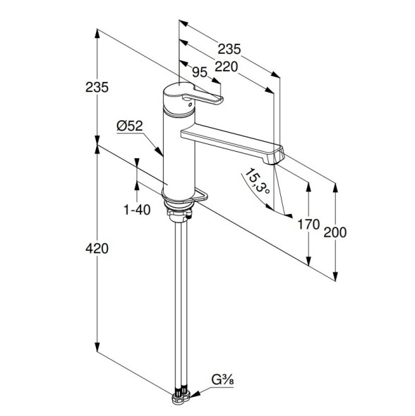Смеситель KLUDI M3 585740575 для кухни
