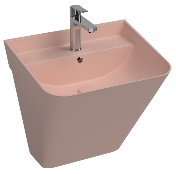 Раковина ISVEA Sott'Aqua подвесная ШГВ 500*420*515 отверстия для смесителя 1 цвет лососевый матовый 10SQ37002-2S