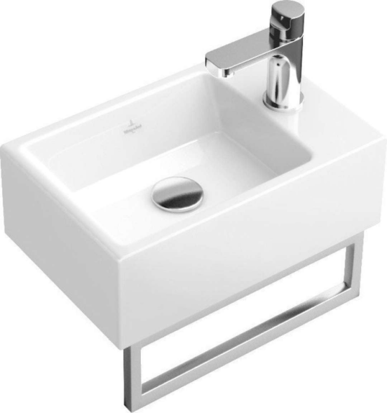Villeroy&amp;Boch Раковина, Memento 2.0, шгв 400*260*90, отверстия для смесителя-1, CeramicPlus, цвет-камень белый 432340RW