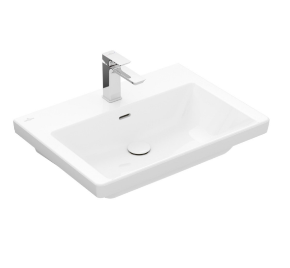 Villeroy&amp;Boch Раковина, Subway 3.0, шгв 650*470*120, отверстия для смесителя-1 сквозное, 2 промаркированных, CeramicPlus, цвет-альпийский белый 4A7066R1
