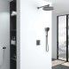 Vincea Душевой комплект Инспаер (Inspire) VSFW-3I21MT2GM встраиваемый, термостат, двухрежимный, вороненая сталь