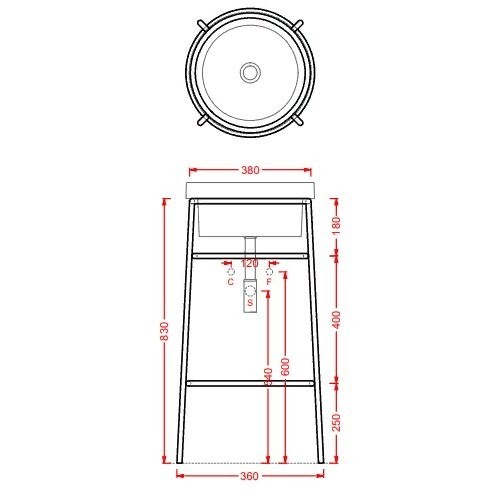 Консоль Artceram Fuori Scala для круглой раковины цвет белый матовый ACA054 05