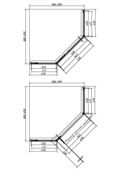 Vincea Душевой уголок Слим-Н (Slim-N) VSP-4SN900CL, 900*900, хром, стекло прозрачное