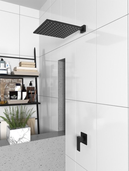 Paini 50PZ759QQ25 Верхний душ квадратный 250х250 мм, брашированный чёрный