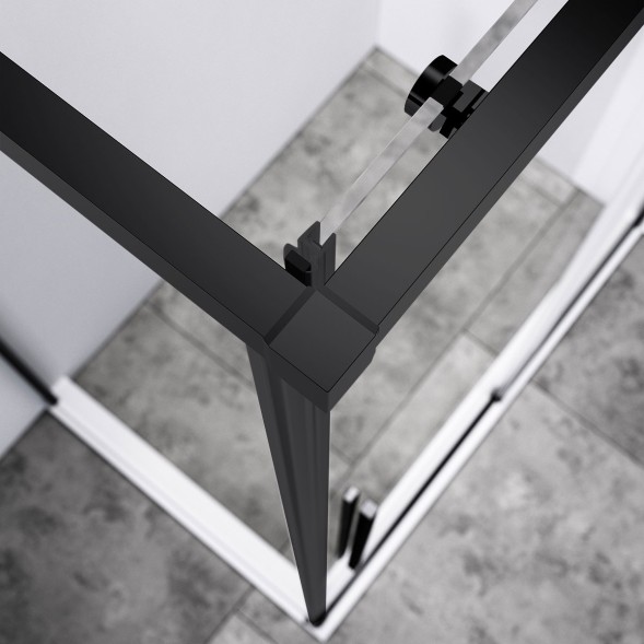 Vincea Душевой уголок Slim-N VSR-4SN9011CLB, 1100*900, черный, стекло прозрачное