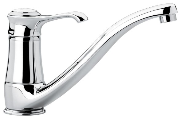 Emmevi Tiffany, кухонный смеситель с поворотным изливом, цвет белый-хром 6095/BC