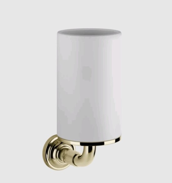 Gessi Стакан, VENTI20, шгв 75*115*182, цвет белый#Матовая латунь  65407#727