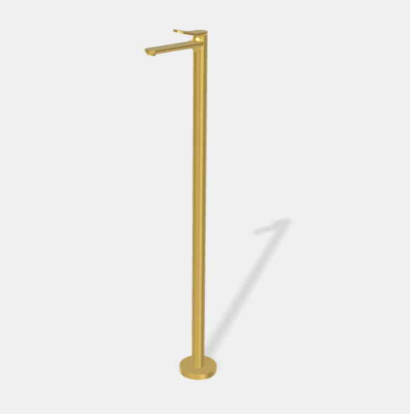 Смеситель для раковины, Fima Carlo Frattini, Flo', напольный, цвет-золото брашированное F3801/PNOS