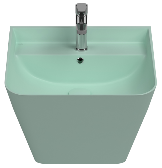 Раковина ISVEA Sott'Aqua подвесная ШГВ 500*420*515 отверстия для смесителя 1 цвет мятно-зеленый матовый 10SQ37002-2T
