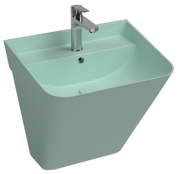 Раковина ISVEA Sott'Aqua подвесная ШГВ 500*420*515 отверстия для смесителя 1 цвет мятно-зеленый матовый 10SQ37002-2T