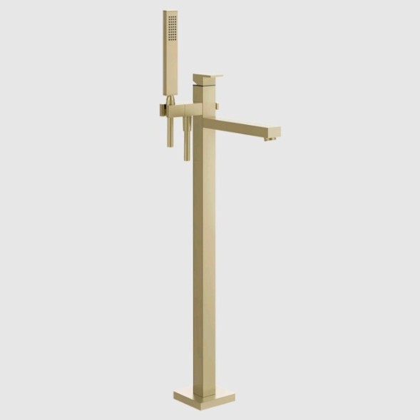 Gessi Смеситель для ванны и душа, Rettangolo, напольный, цвет Латунь матовая  24961#727