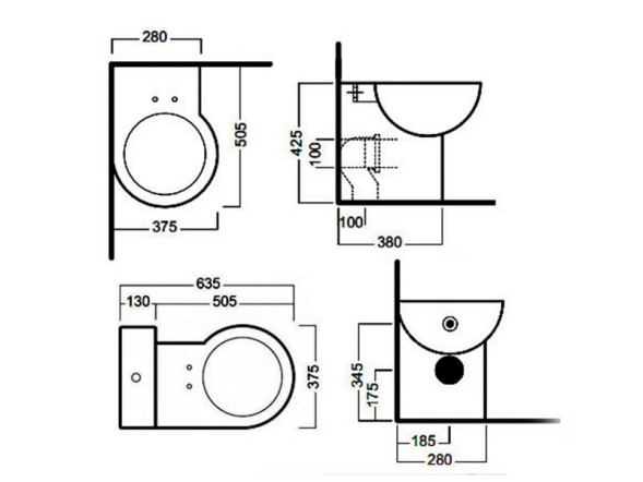 Унитаз HATRIA YOU&amp;ME YXZ601 напольный угловой слив универсальный цвет белый