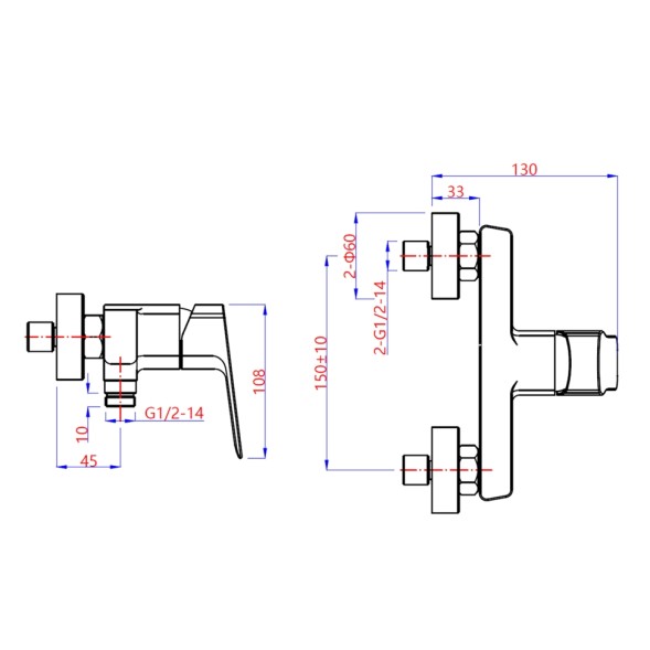 Paini P4YO511 Смеситель для душа Вива Стайл , черный