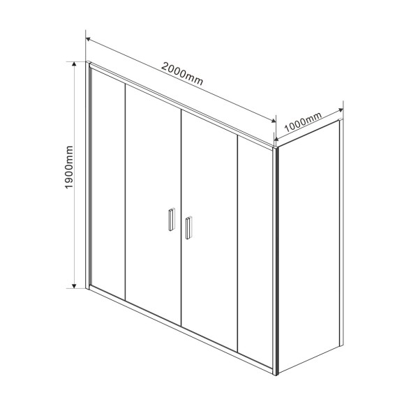 Vincea Душевой уголок Гарда (Garda) VSR-1G21020CL, 2000*1000, хром, стекло прозрачное