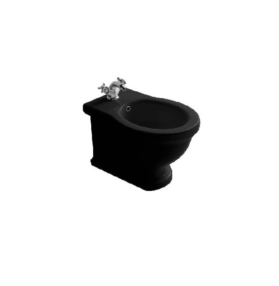 Биде GALASSIA ETHOS 8438 NE напольное с тремя отверстиями с крепежом цвет черный глянцевый