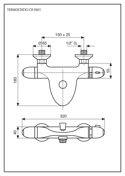 Термостат Pegaso  для ванны, хром 9301CR
