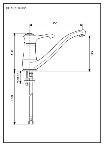 Emmevi Tiffany, кухонный смеситель с поворотным изливом, цвет черный-золото 6095/NO