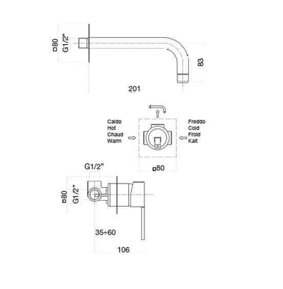 Смеситель для раковины Webert Sax Evolution SE830606015. хром