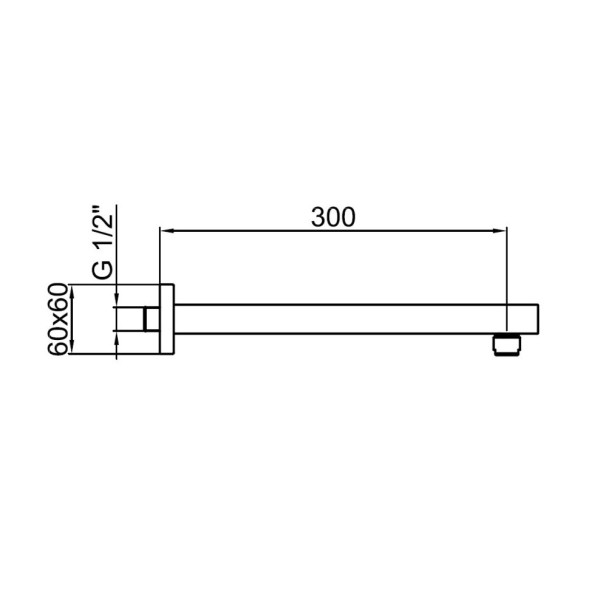 Кронштейн для верхнего душа Webert AC1025560. черный