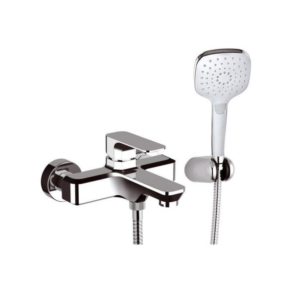 Daniel Tiara, однорычажный смеситель для ванны (излив 17,4 см), c набором для душа, цвет графит