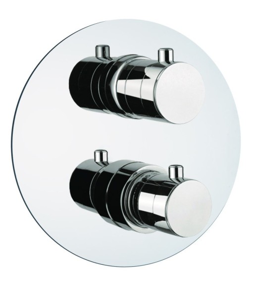 Fiore X-Termo, встраиваемый в стену смеситель для душа на 3 выхода, с термостатом (круглая панель и ручки), цвет золото