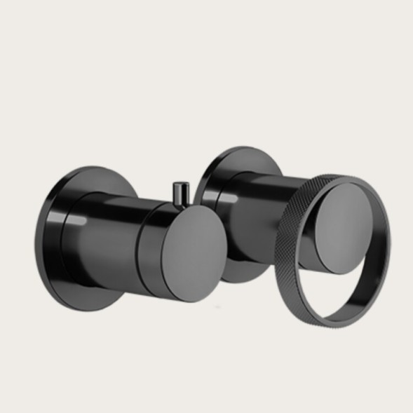 Gessi Смеситель для душа, Anello, на 2 потребителя, настенный встраиваемый, цвет черный металл