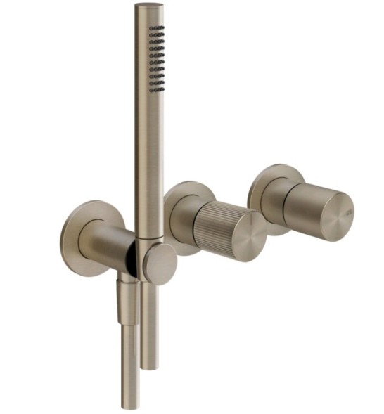 Gessi Смеситель для душа, Habito Rigato, на 2 потребителя, цвет Никель матовый 70538#149