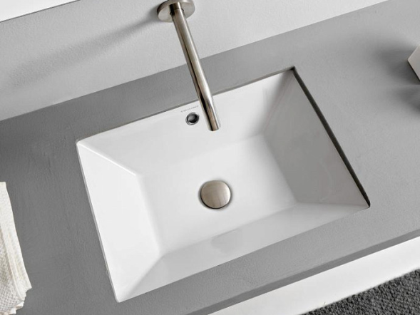 Раковина Scarabeo TEOREMA 2.0 встраиваемая снизу с переливом без отверстий цвет белый 5134