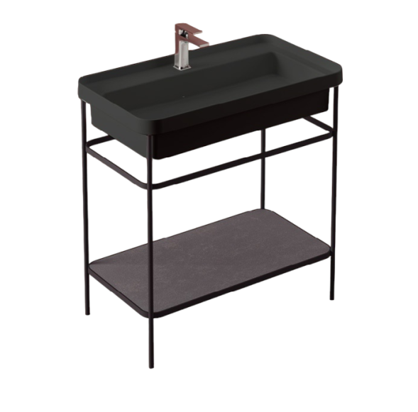 Консоль Artceram Fuori Scala для прямоугольной раковины 800 мм цвет матовый черный ACA057 17