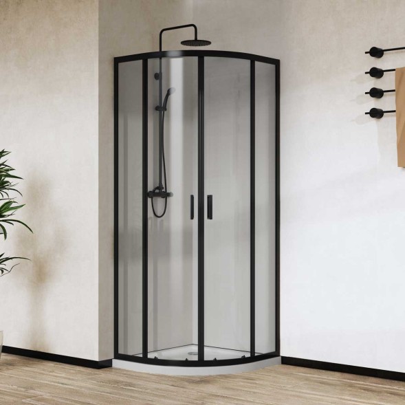 Vincea Душевой уголок Сити (City) VSQ-5CT900CLB, 900*900, черный матовый, стекло прозрачное