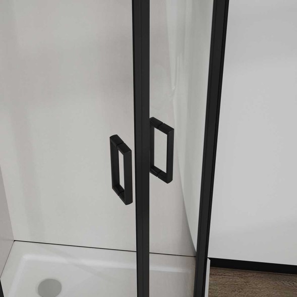 Vincea Душевой уголок Сити (City) VSQ-5CT900CLB, 900*900, черный матовый, стекло прозрачное
