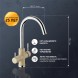 Paini 7855643CR3V11L2KM Смеситель для кухни Пладос с подводом для фильтра, бежевый