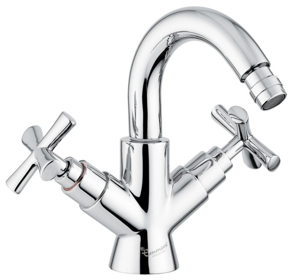 Emmevi Spirit New, двухвентильный смеситель (h21,5 см) для биде с поворотным изливом и донным клапаном, цвет хром 31054/CR