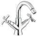 Emmevi Spirit New, двухвентильный смеситель (h21,5 см) для биде с поворотным изливом и донным клапаном, цвет хром 31054/CR