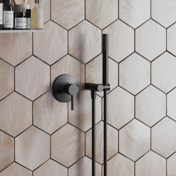 Paini 74PZ690 Смеситель для душа Брера встраиваемый, брашированный чёрный