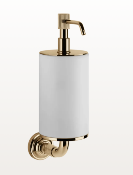 Gessi Дозатор для жидкого мыла, VENTI20, шгв 75*136*254, цвет дозатора#колбы Warm Bronze Brushed PVD#белый  65413#735