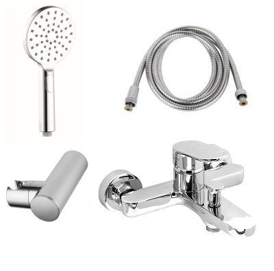 AQG Beta, однорычажный смеситель для ванны c набором для душа, цвет хром