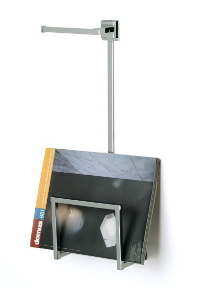 Stil Haus, стойка под журналы + бумагодержатель квадратной формы, цвет хром