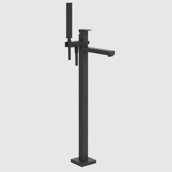 Gessi Смеситель для ванны и душа, Rettangolo, напольный, цвет черный матовый 24961#299